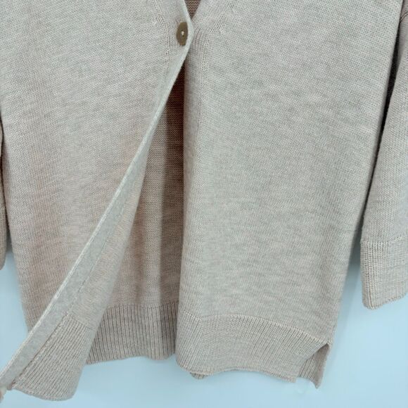 J. Jill purejill Single Button Cardigan in Tan/Pink, Size XS, 3/4 Sleeve, V-Neck - Picture 5 of 10